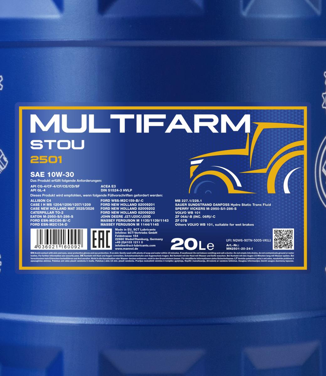 Produktbild von 20L PEMCO Motoröl MULTIFARM STOU 10W-30 Inkl. 4x Reiniger