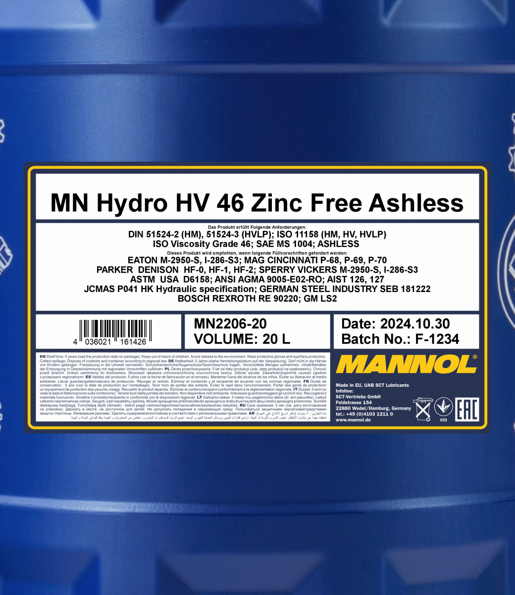 MANNOL Hydro HV 46 Zinc Free