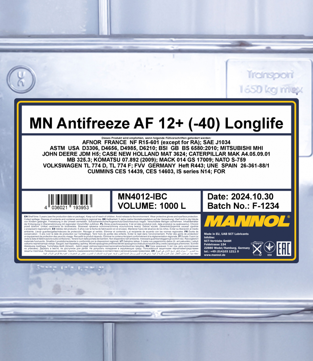 MN4012-5 MANNOL AF12+ Kühlmittel G12+ Rot, 5l ▷ AUTODOC Preis und Erfahrung