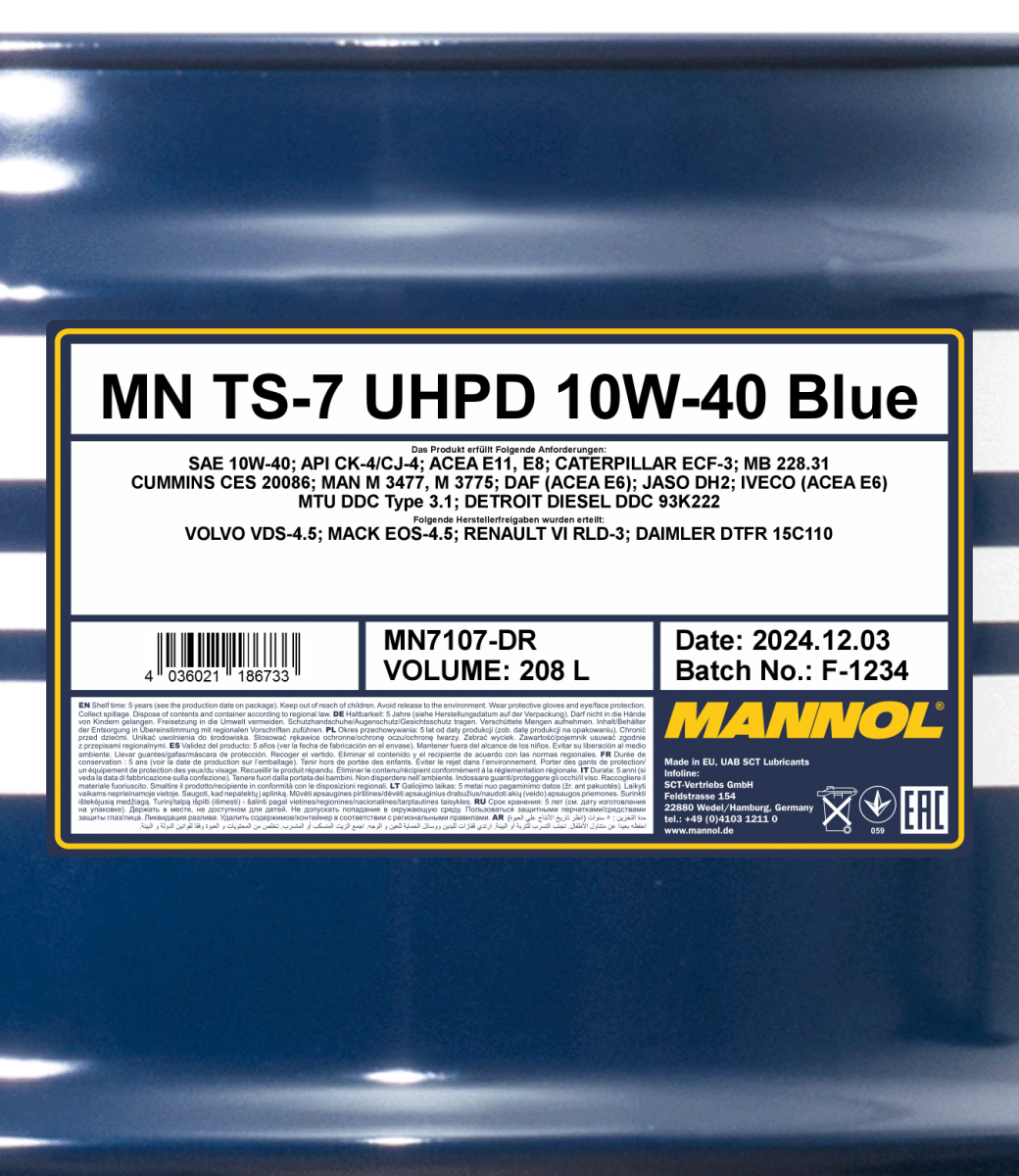 MANNOL TS-7 UHPD 10W-40 Blue