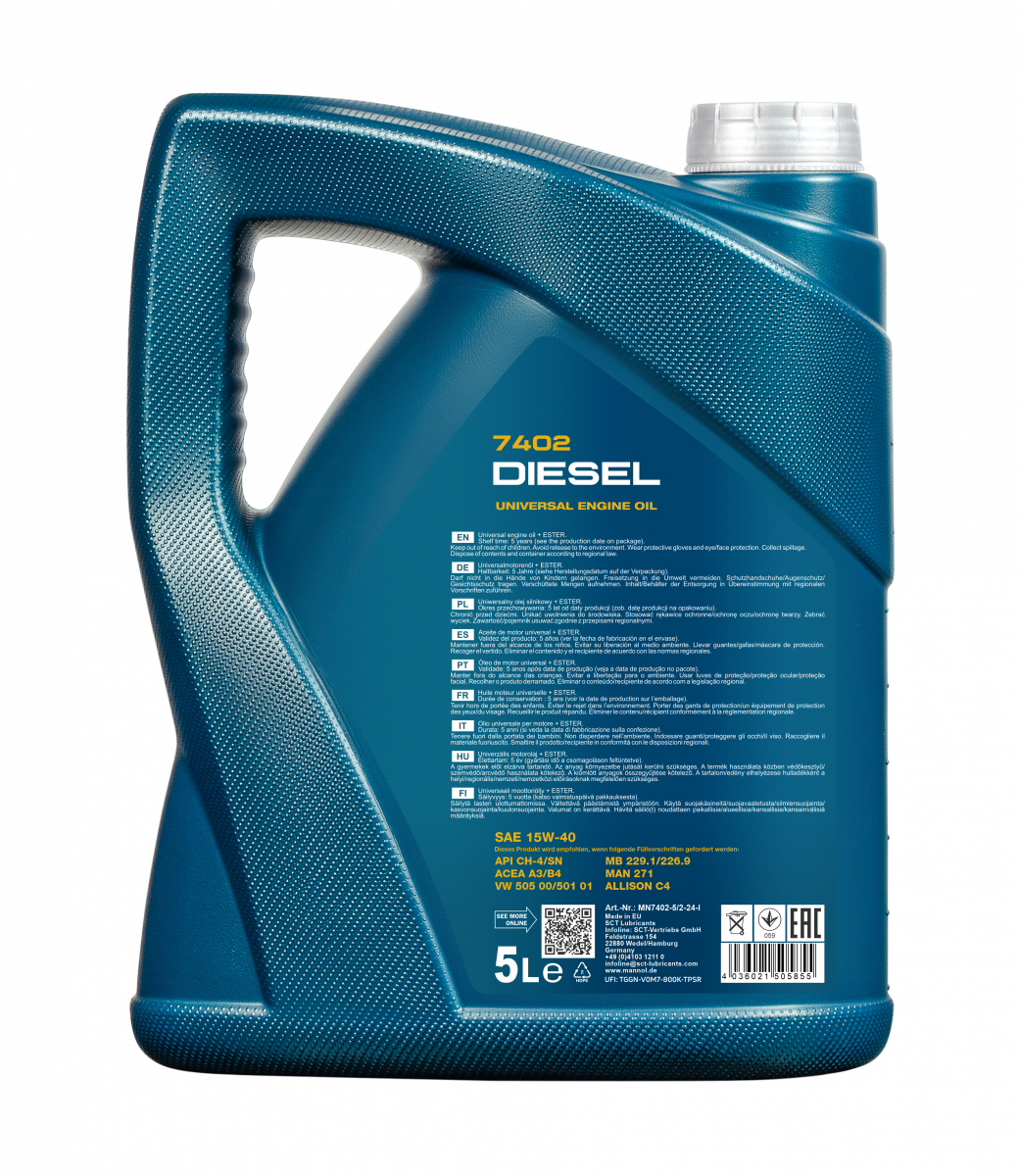 Diesel 15w-40 Mineral CG-4/SL – Mannol