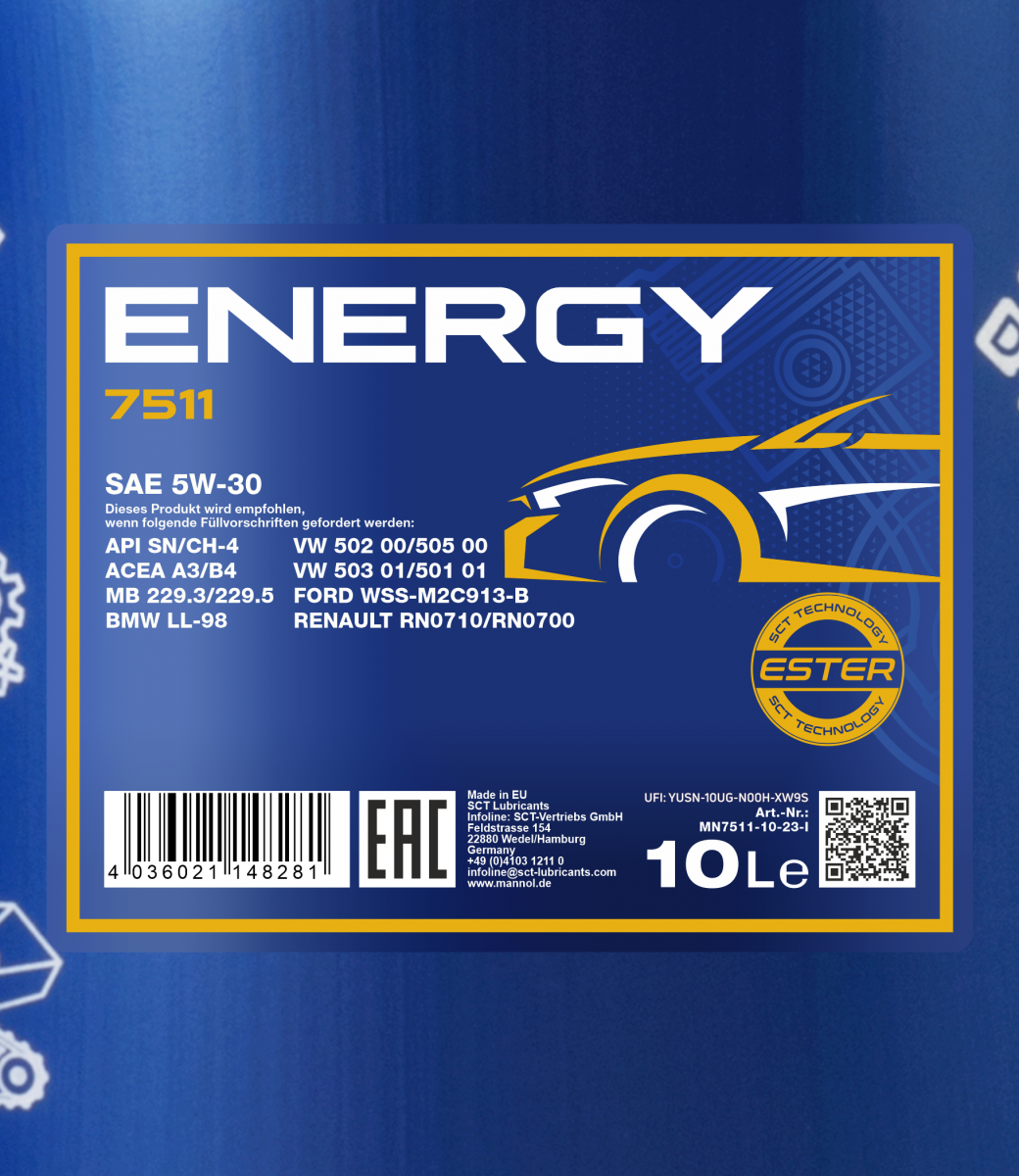 MANNOL 7908 ENERGY PREMIUM SAE 5W-30 2x 4l = 8 Liter 