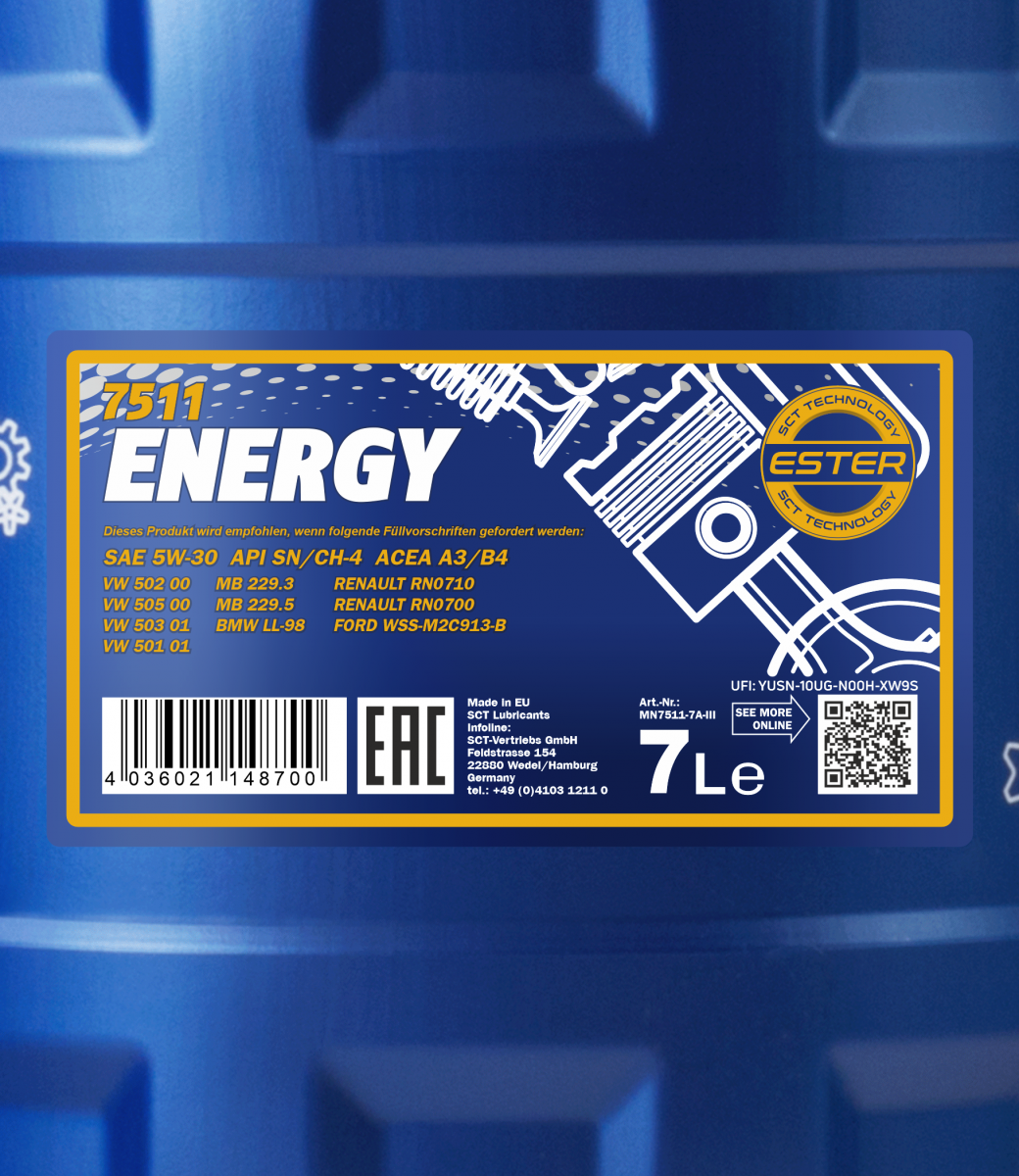 Mannol Energy Combi Longlife 5W-30 Motoröl 208l Fass - SAE 5W-30 - PKW  Motoröle - Mannol - Öl Marken - Öle 