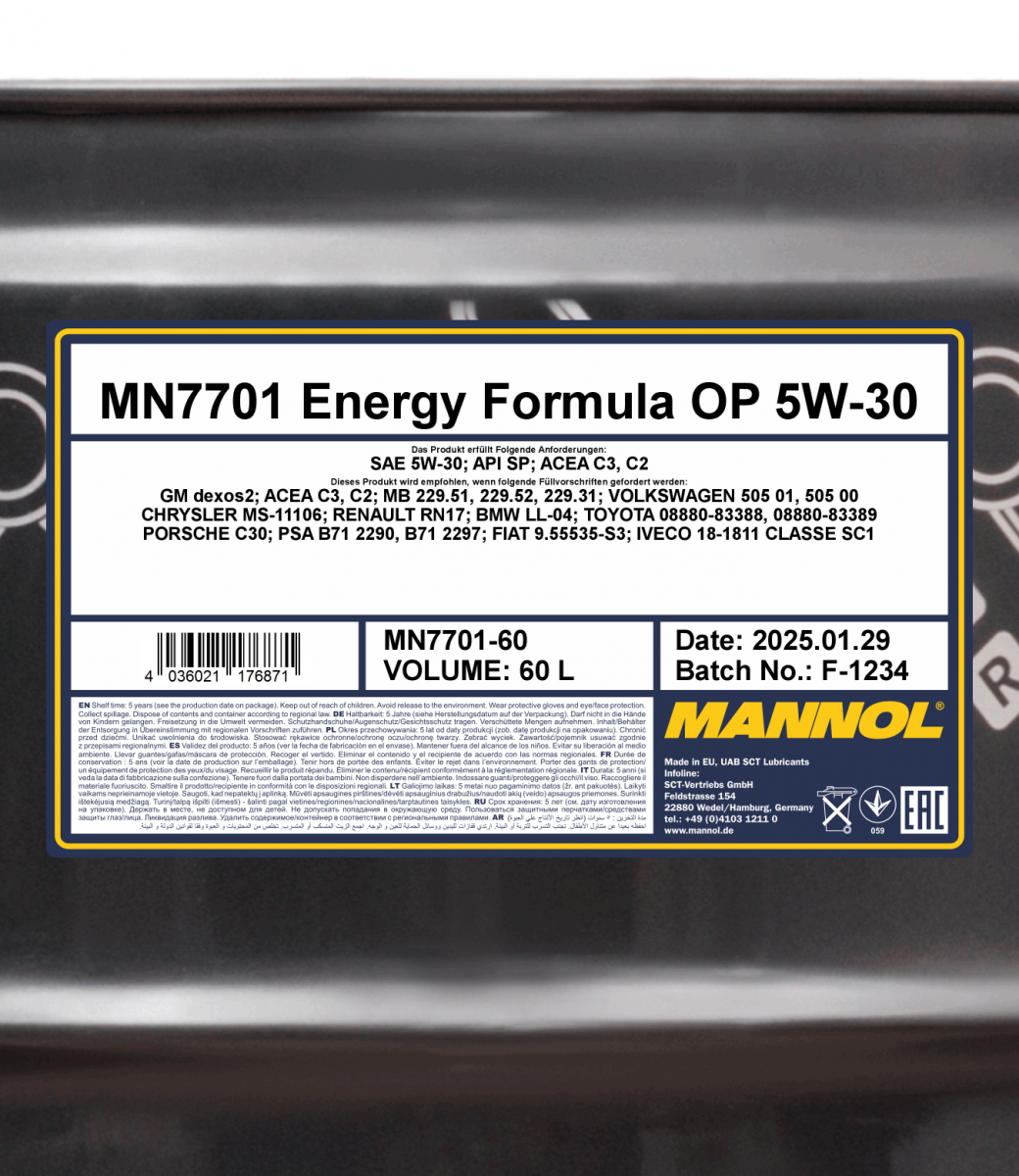 Oil mannol 7701 O.E.M. for Chevrolet Opel 5W30 4L - AliExpress