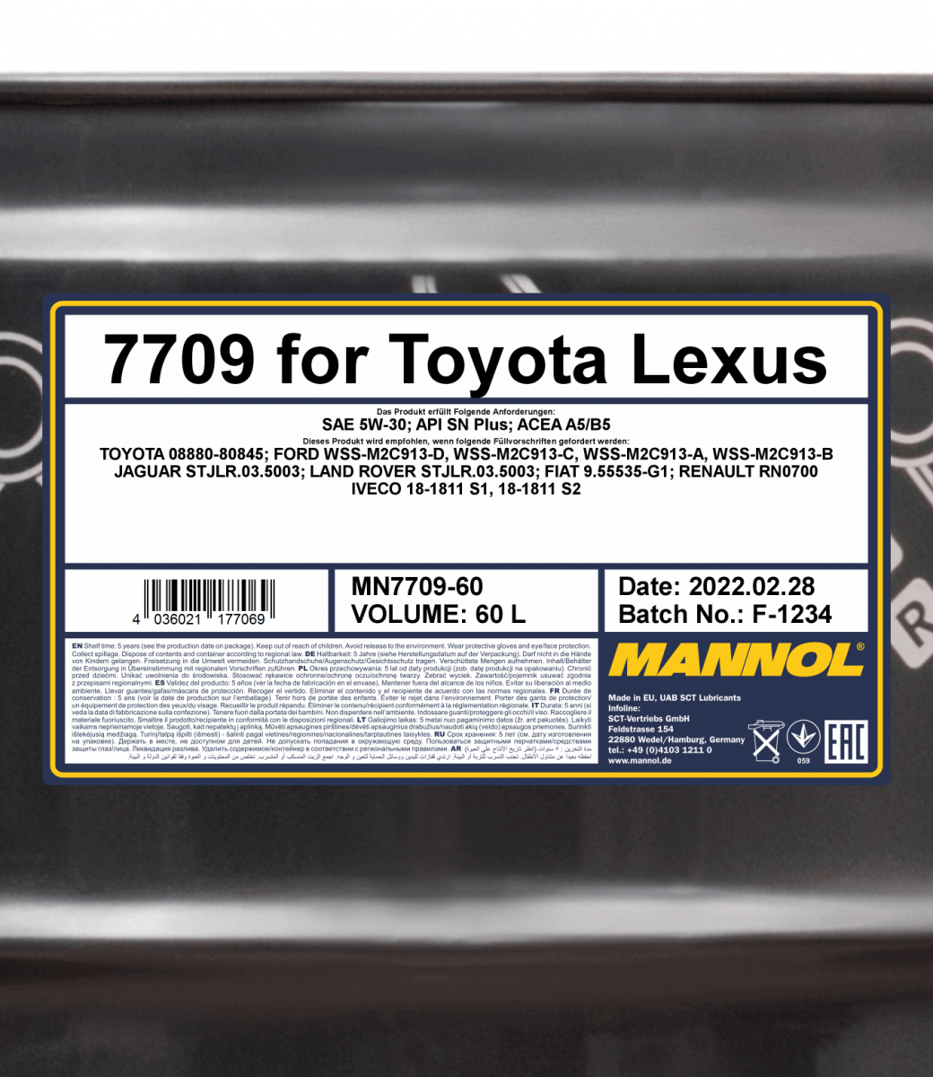 MANNOL for Toyota Lexus 5W-30 7709 - Mannol America