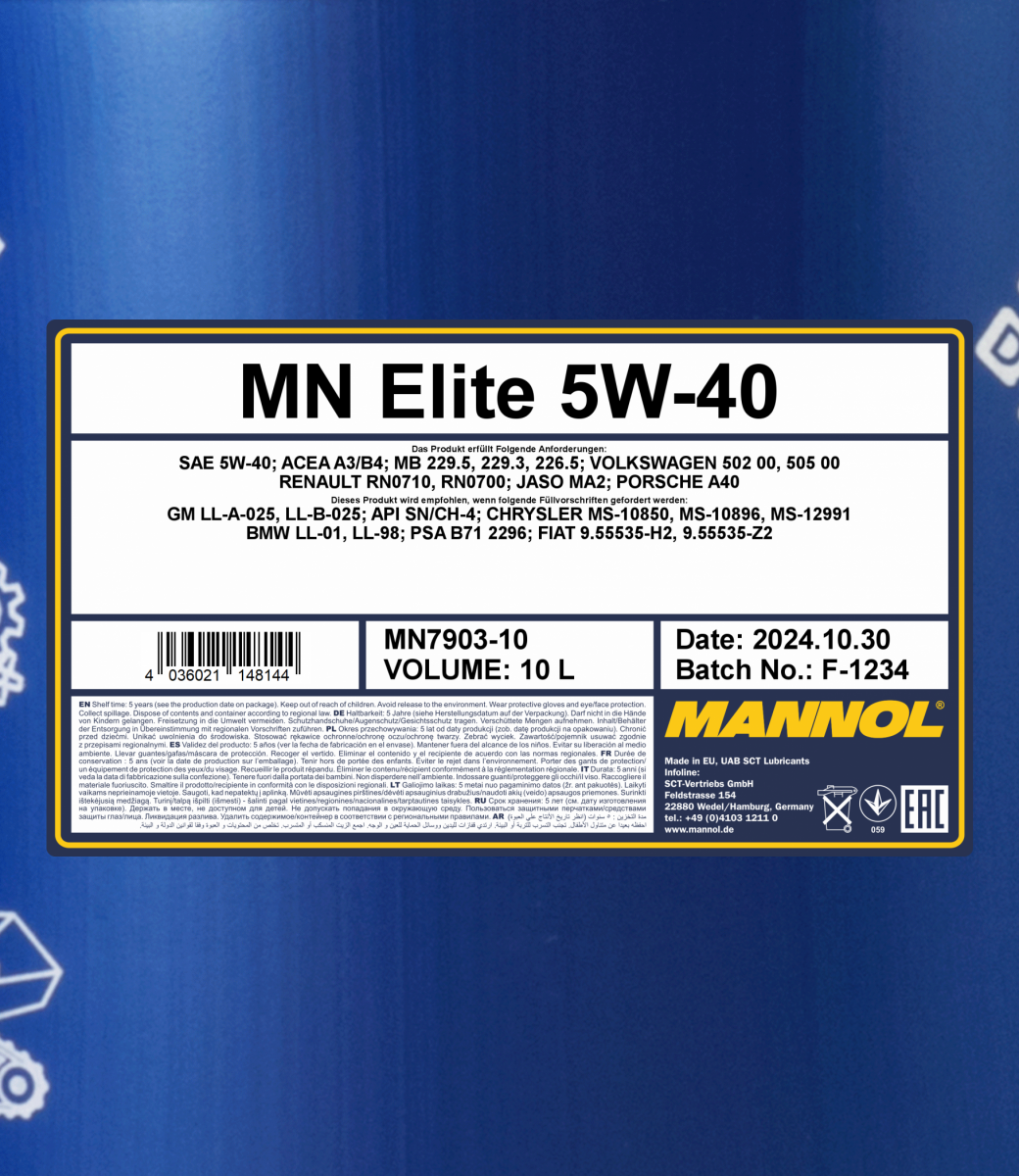  ECD Germany MANNOL 1L Extreme Huile de Moteur 5W40 API SL/CF