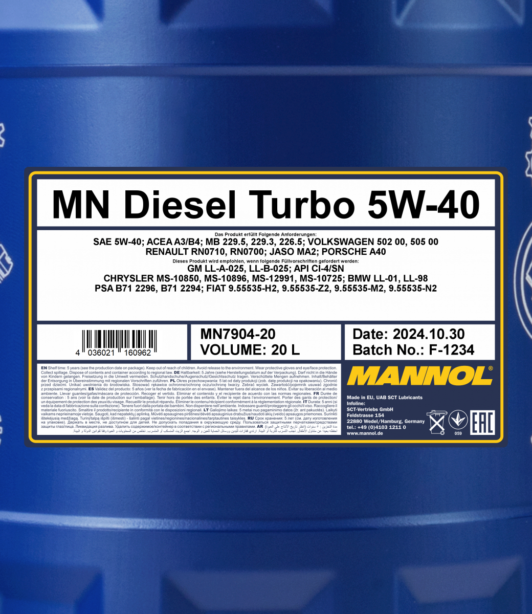 MANNOL Diesel Turbo 5W-40 7904