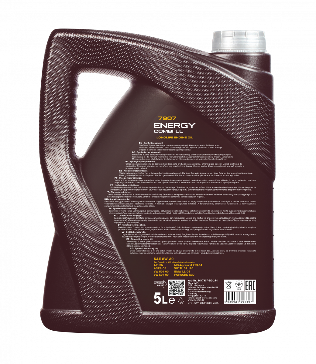 Mannol Energy Combi LL 5W-30 Longlife Motorenöl - 5 Liter : : Auto  & Motorrad