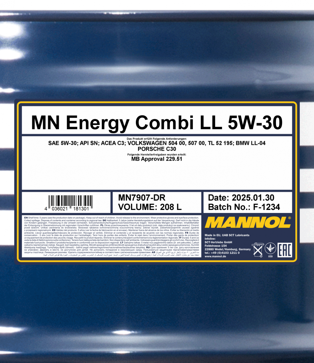 Mannol Energy Combi LL-5W30 Engine Oil Test Start-Stop 100°C 