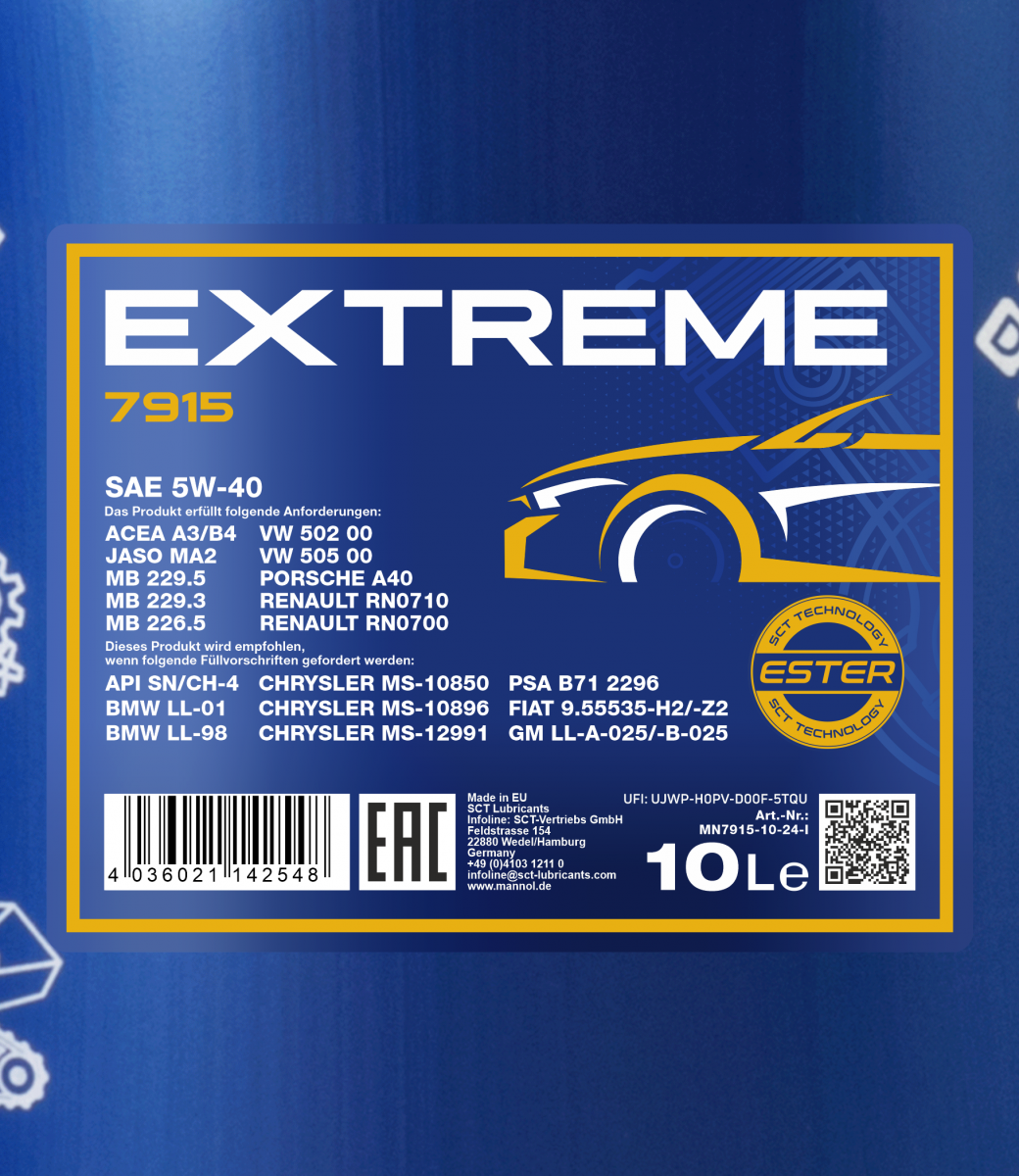 2 x 5L MANNOL 5W40 Extreme Motoröl : : Auto & Motorrad