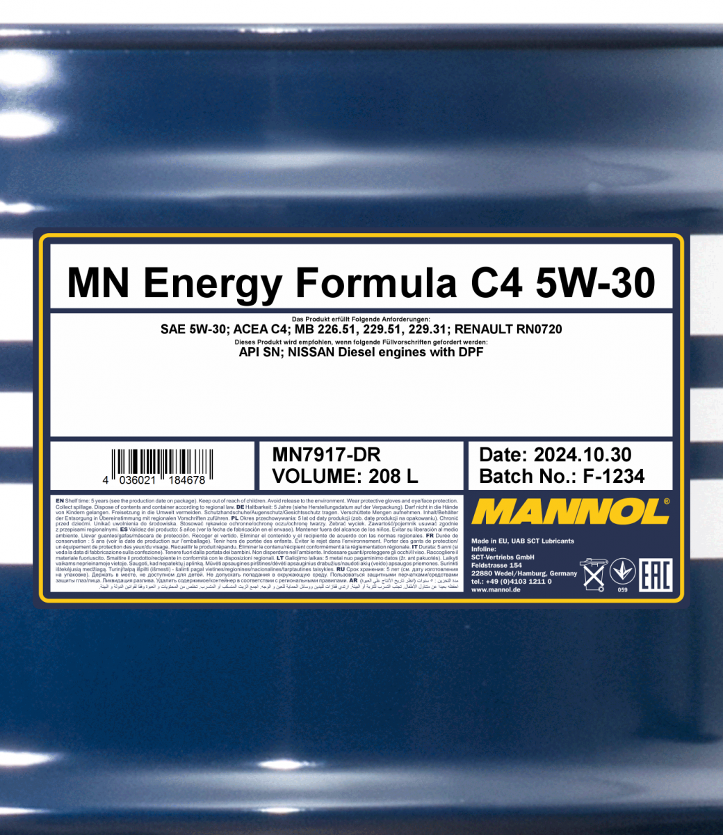 MANNOL 7917 5L Energy Formula C4 5W-30 – ACE AUTOPARTS