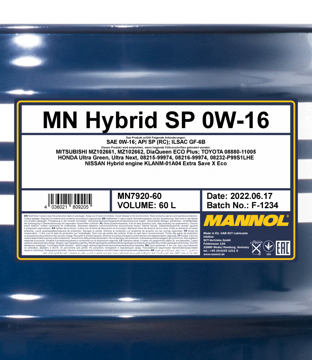 MANNOL Hybrid SP 0W-16