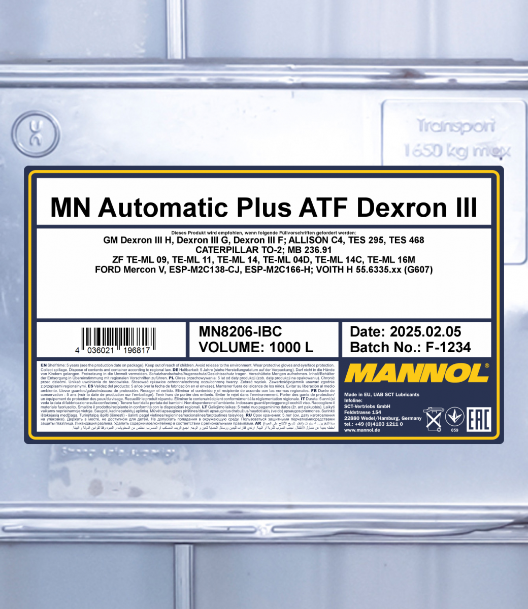 2x MANNOL ATF Öl Dexron III Automatik Getriebeöl Servoöl, 1 L