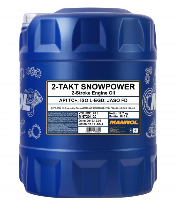 Масло моторное синтетическое 2-Takt Snowpower, 20л