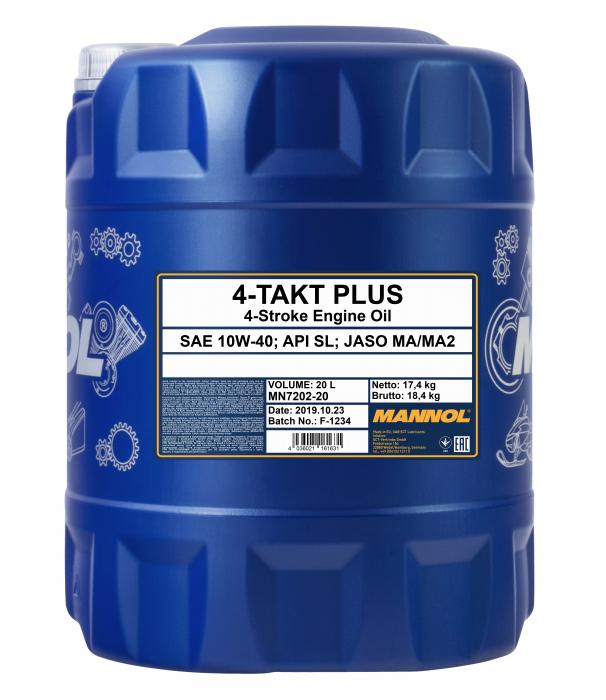 Моторное масло Mannol 4-Takt Plus 10W40 / MN7202-20 (20л)