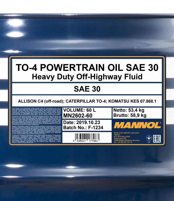 Mannol To 4 Powertrain Oil Sae 30