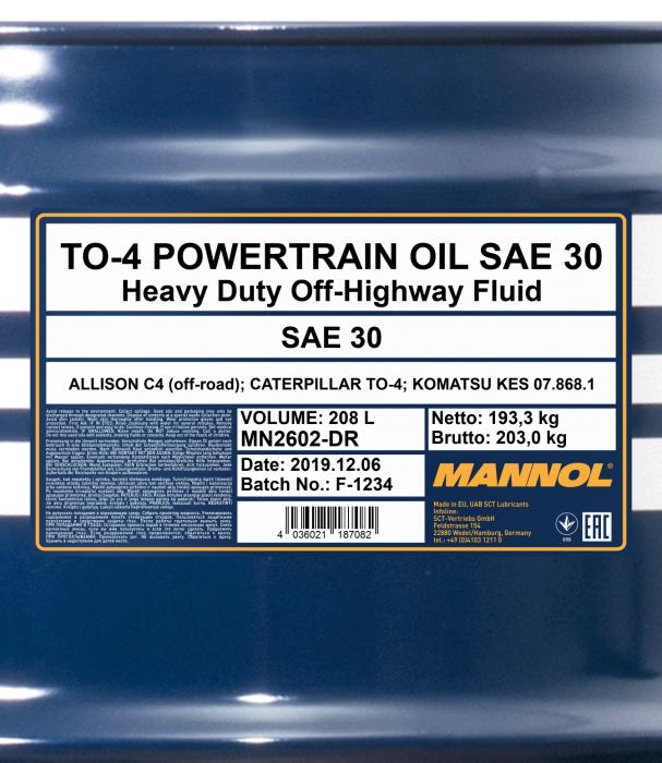 Mannol To 4 Powertrain Oil Sae 30